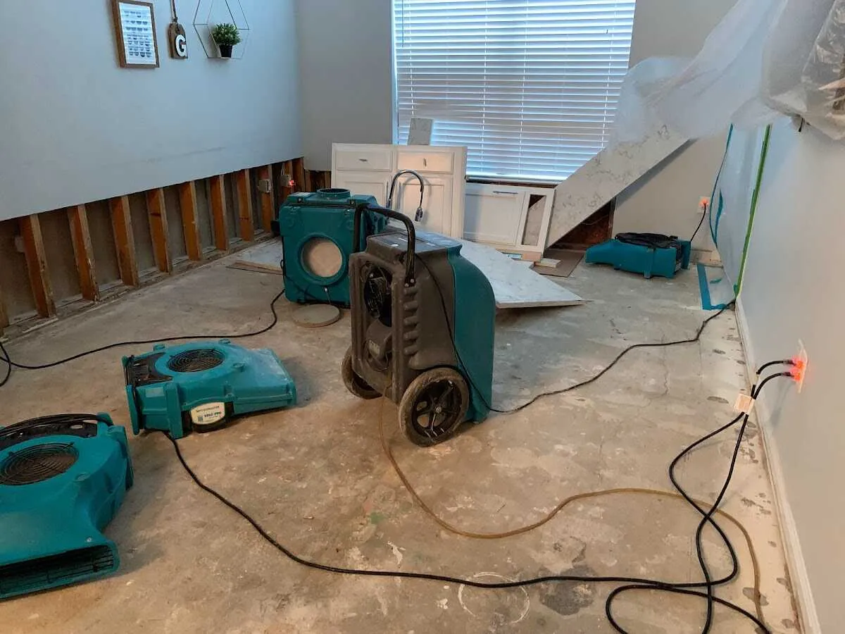 Dehumidifier in flood-cut room for Water Extraction & Removal in Key Biscayne